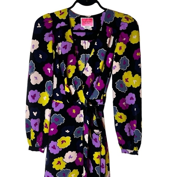 Kate Spade New York Winter Garden Floral Midi Wrap Dress - Picture 7 of 14